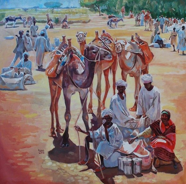  Camels people and market