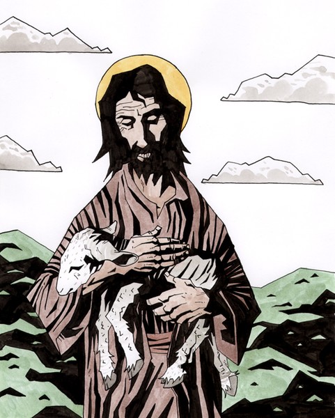 Christ with lamb