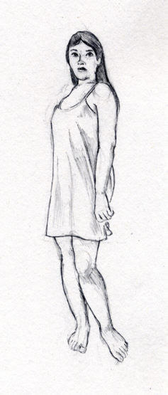 Woman in simple dress