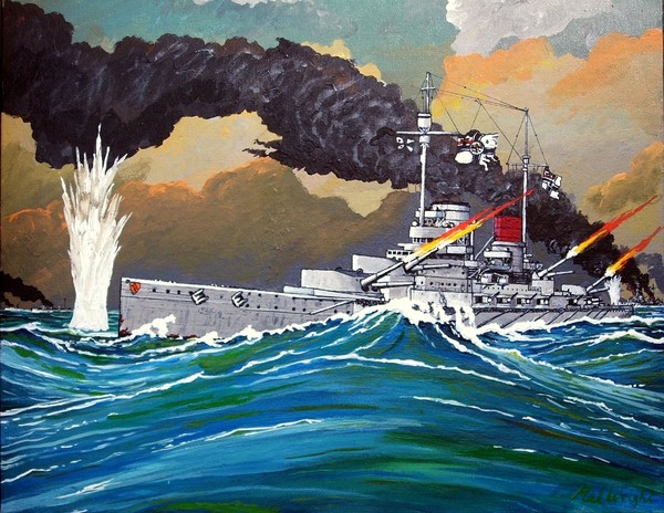 SMS Lutzow at the Battle of Jutland.