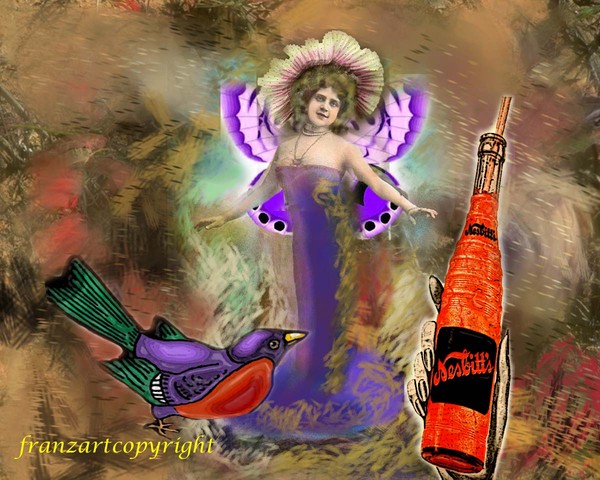 DIGITAL ART Purple Fairy with Nesbitt's Soda