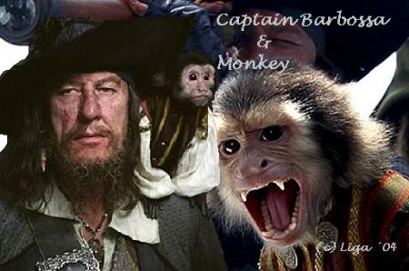 Captain Barbossa and Monkey