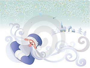 winter Santa illustration