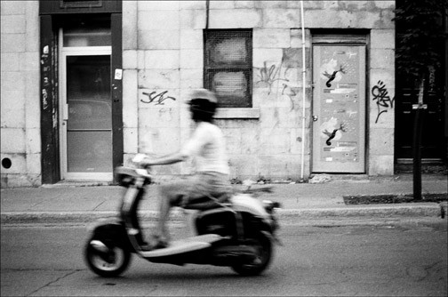 Lady on motorbike