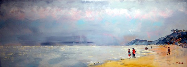 1162, Walk before storm,70-190 cm, oil on canvas, 2011