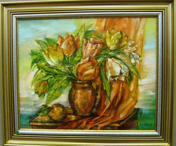 'FLOWERS'-OIL on CANVAS-dim;60/70cm