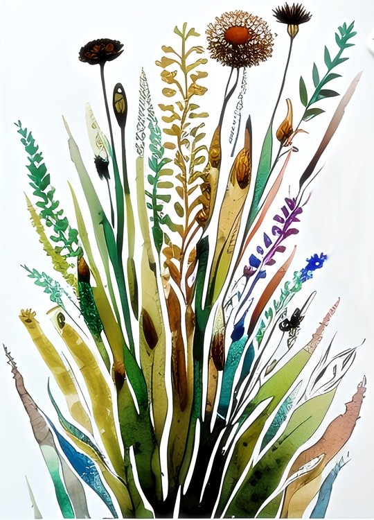 Wild watercolor botanical