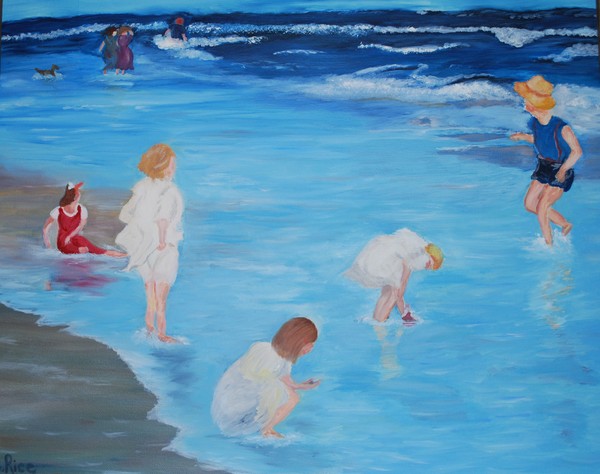 Girls playing in Ocean