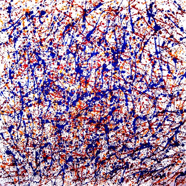 Hommage à Jackson Pollock blue-red-yellow