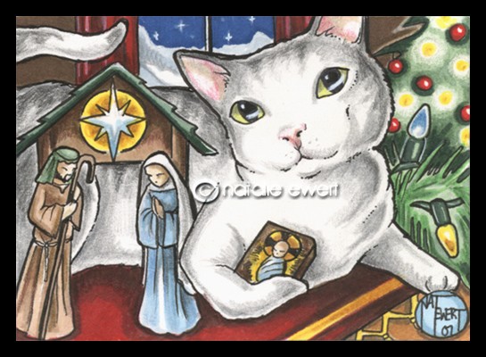 Nativity Cat ACEO