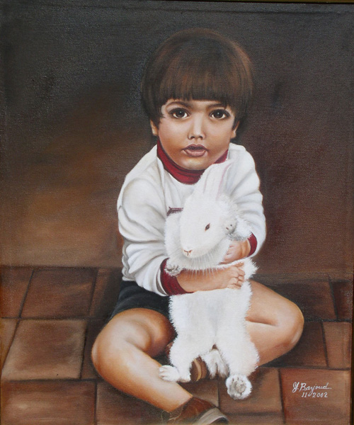 Samir with bunny