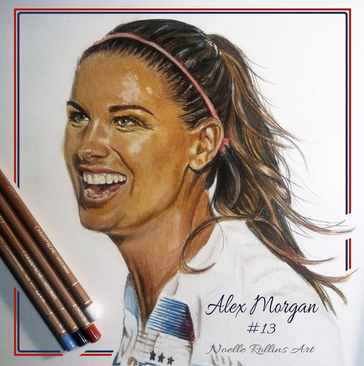 Alex Morgan colored pencil portrait