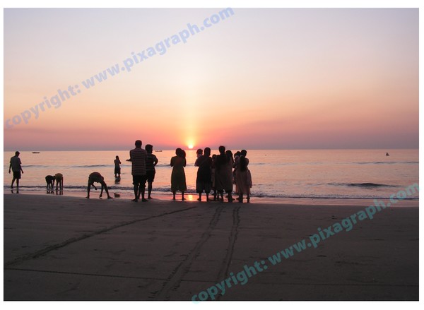 goan sunset with locals