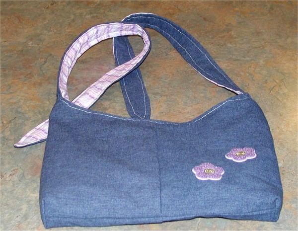 Purple Flowers Hobo Bag for friend- 1 of 3