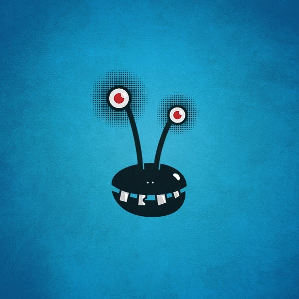 Funny Alien With Halftone Eyes