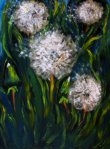 Dandelions acrylic painting