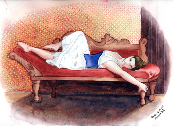 Woman on sofa