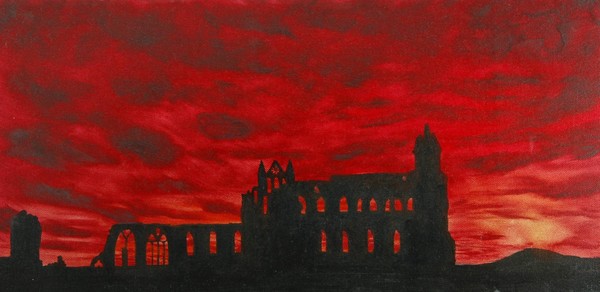 Fiery Skies over Whitby Abbey