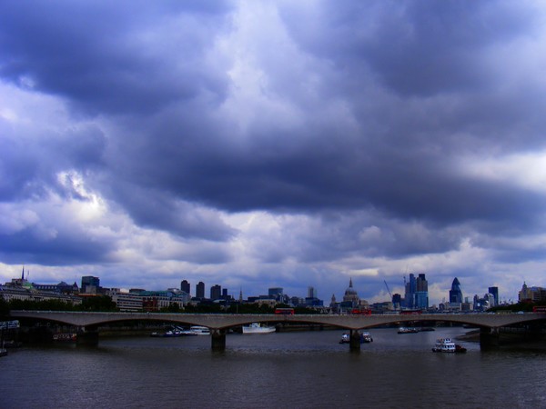 Storm clouds over London town