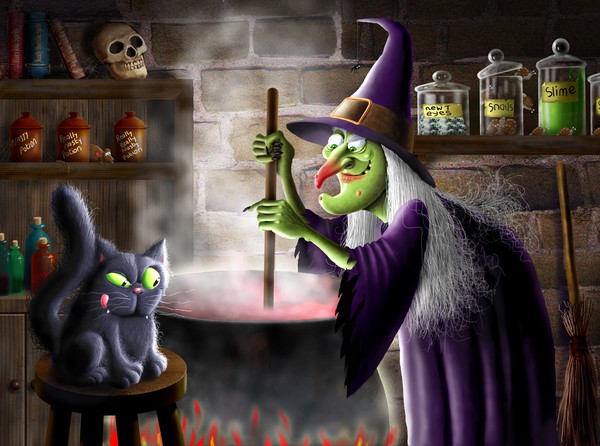 Witch With Cauldren