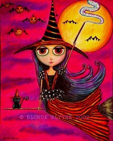 HALLOWEEN WITCH BLYTHE ON BROOMSTICK