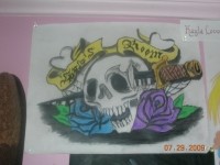Skull and the roses of death