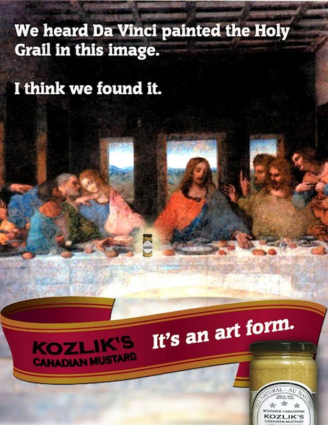 Last Supper print ad for Kozlik's Mustard