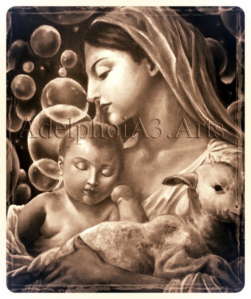 Madonna & Child & Little Lamb