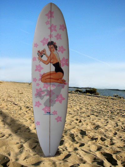 Surfboard with Pinup Fleece