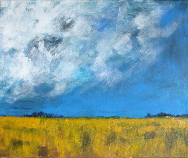 landscape i ochre and blue