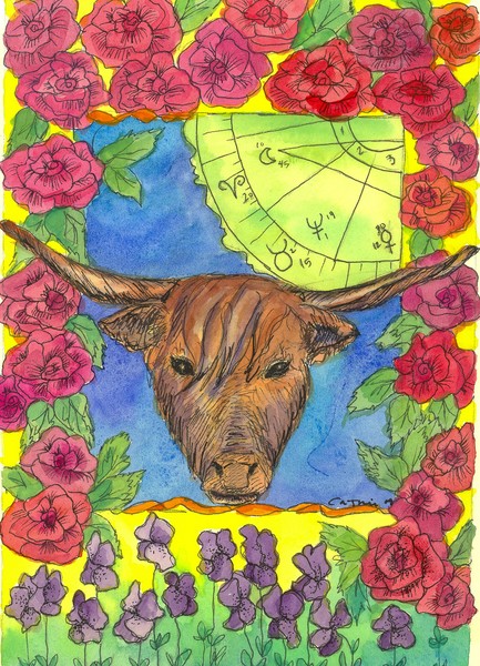 Taurus Star Sign Watercolor