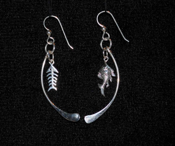 GONE FISHIN earrings by Cats Eye Gems