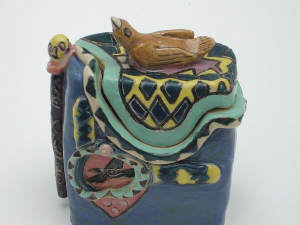 ceramic bird jar