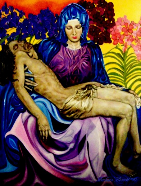 Pieta with Orchids and Sunset