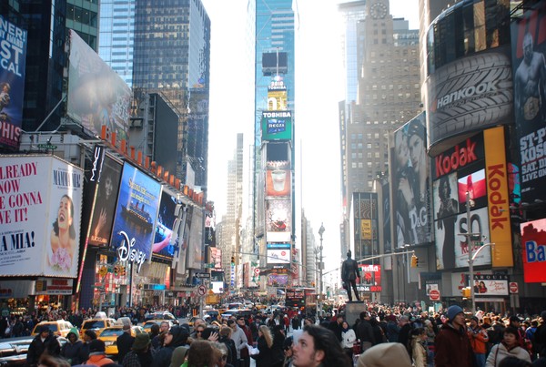 People in Times Square New York City