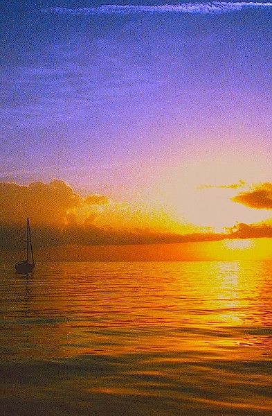 Sunset on the Sea of Abeco, Bahamas
