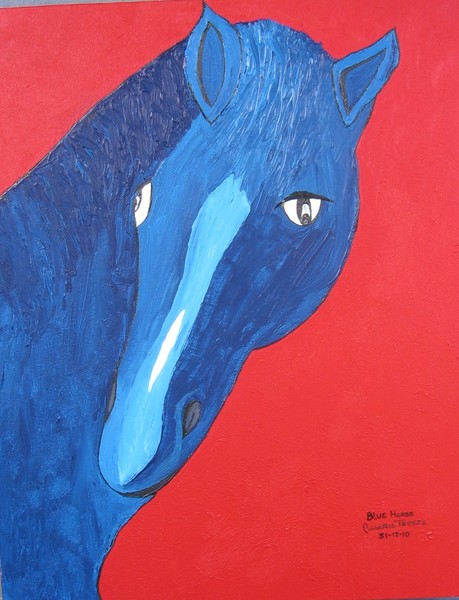 horse blue 40x50ast