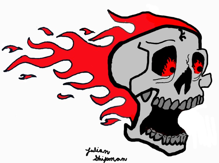 SpitFire's Skull on Fire