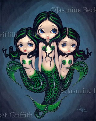 Green Mermaid Triplets