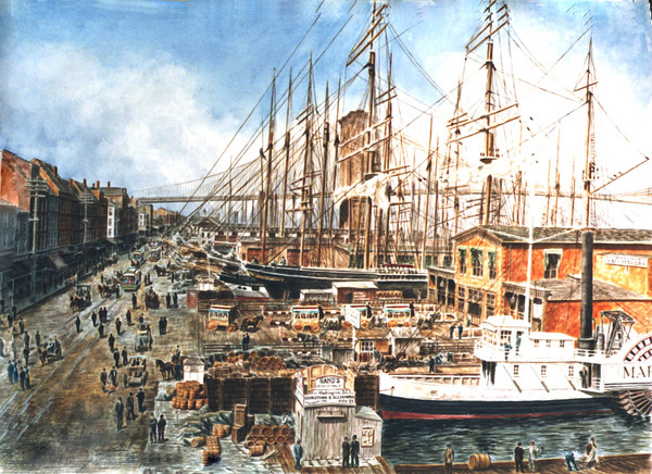 New York Harbor: The Wall Street Ferry ca. 1885