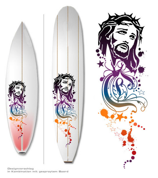 Jesus, Surfboarddesign