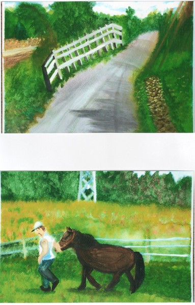 Top-THE CANAL PATH-Bottom-A MAN AND HIS HORSE