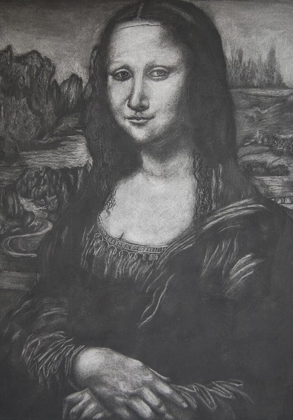Charcoal version of the Mona Lisa