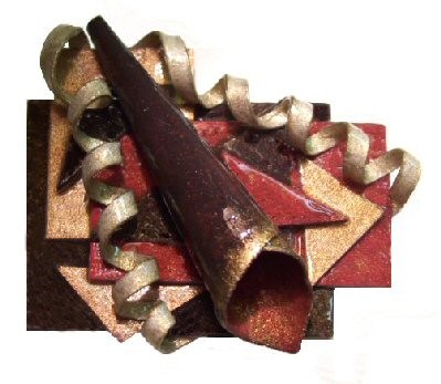 Chocolate And Chile Paper Jewelry Brooch