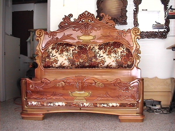Hand carved Queen Bed
