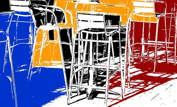 Abstract cafe chairs