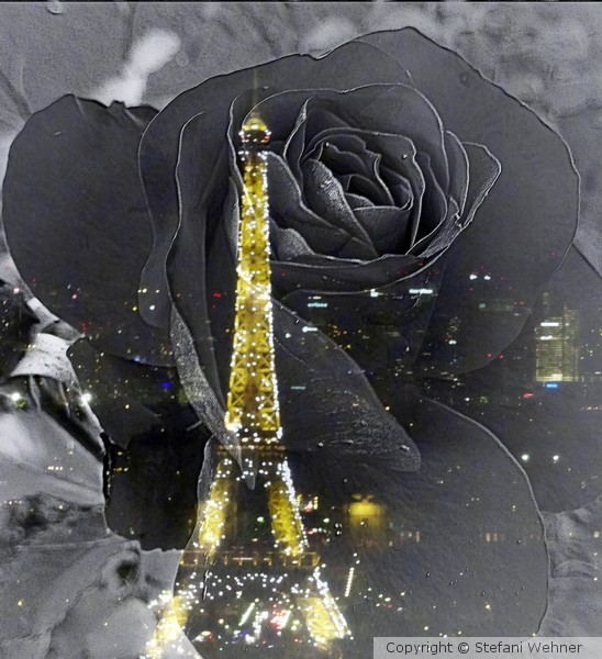 mourning crape over Paris
