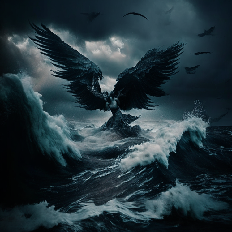 a stormy sea witch angel