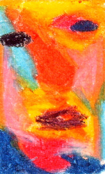 Abstract Face in Orange
