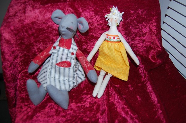 Tilda mouse doll and lemon fairy